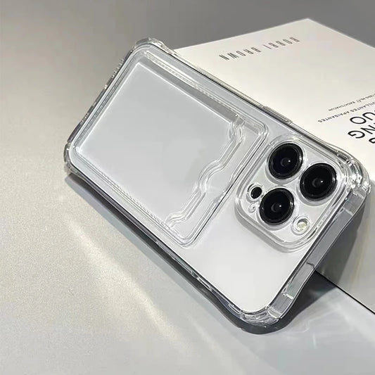 Clear Silicone iPhone Case- With Cardholder