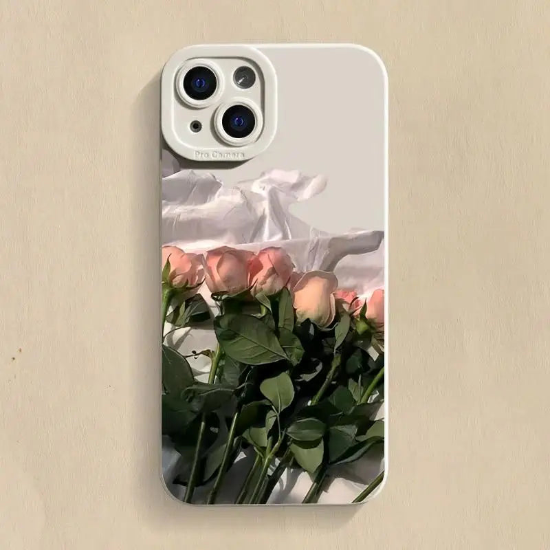 Custom Rose Flower Silicone iPhone Case