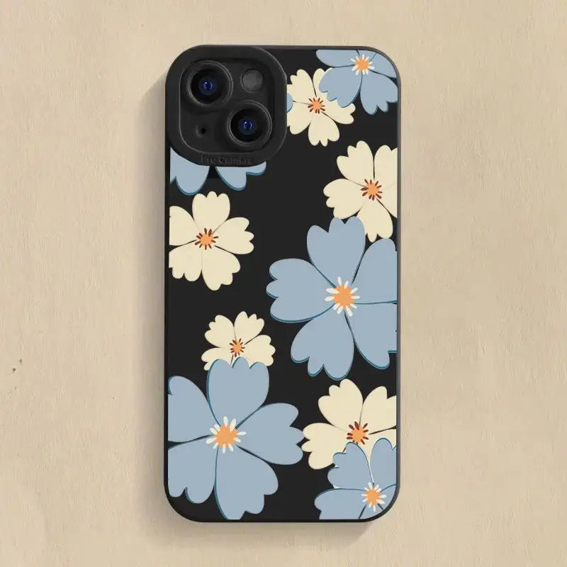 Custom Summer Blue Large Flower iPhone Case