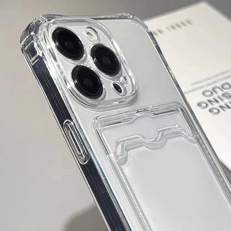 Clear Silicone iPhone Case- With Cardholder