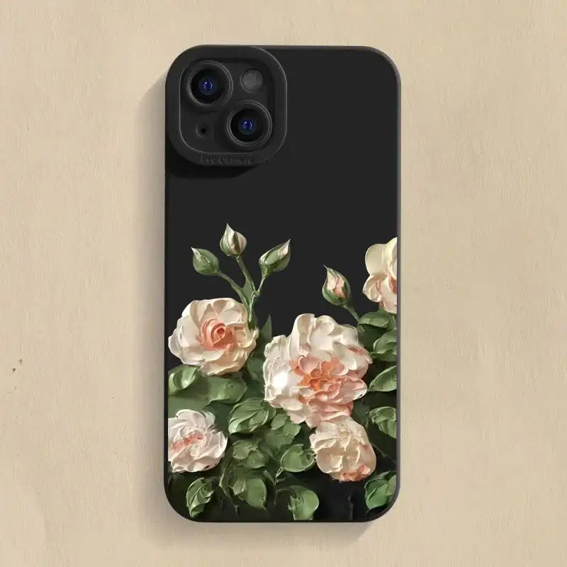 Custom Rose Flower Silicone iPhone Case