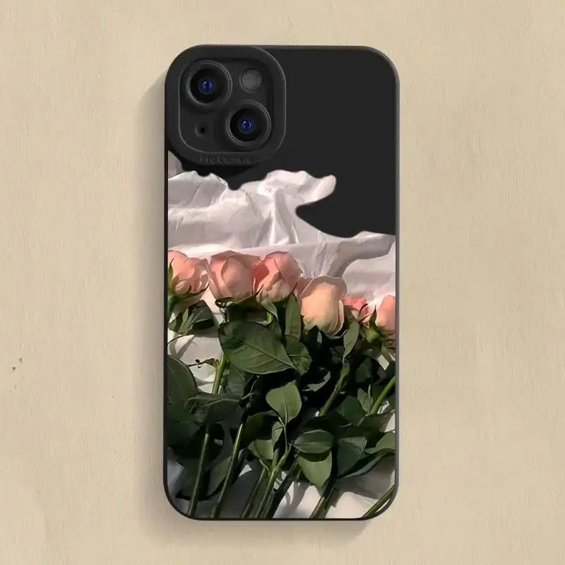 Custom Rose Flower Silicone iPhone Case