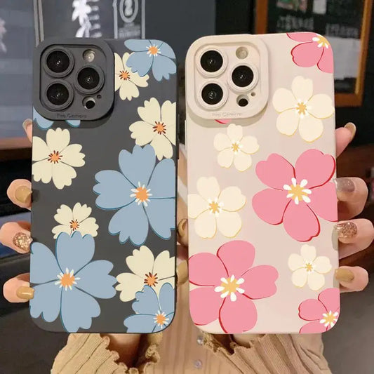 Custom Summer Blue Large Flower iPhone Case