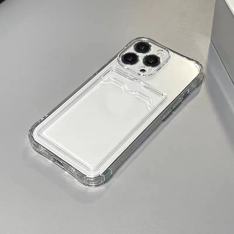Clear Silicone iPhone Case- With Cardholder