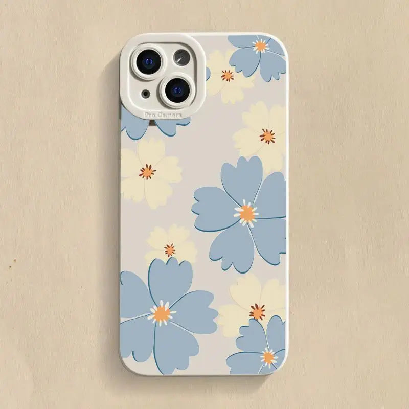 Custom Summer Blue Large Flower iPhone Case