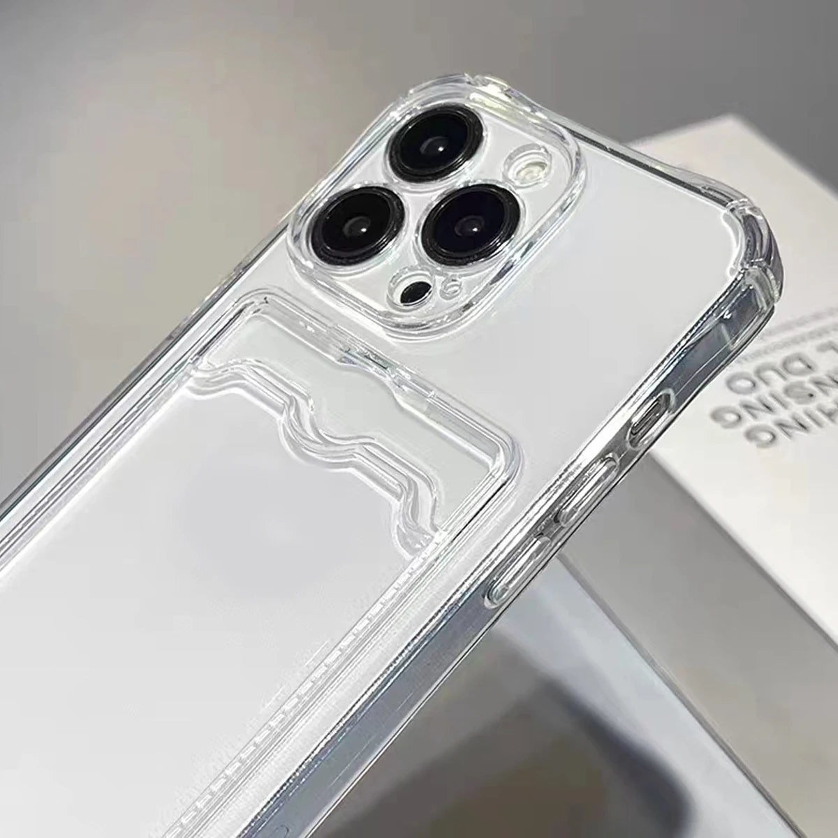 Clear Silicone iPhone Case- With Cardholder