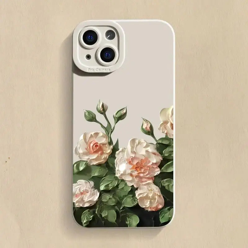 Custom Rose Flower Silicone iPhone Case