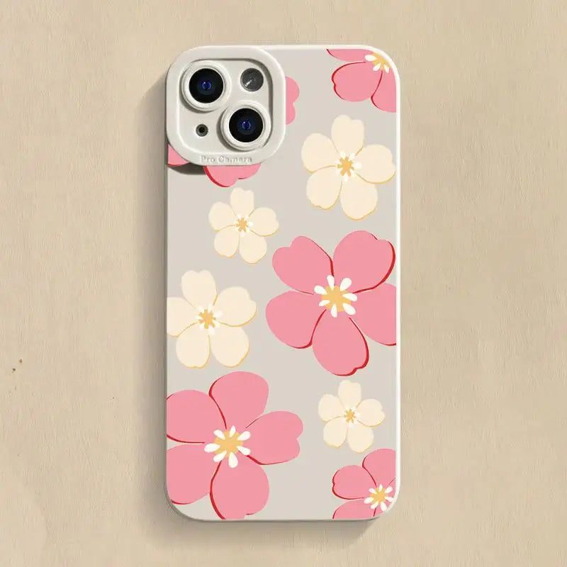 Custom Summer Blue Large Flower iPhone Case